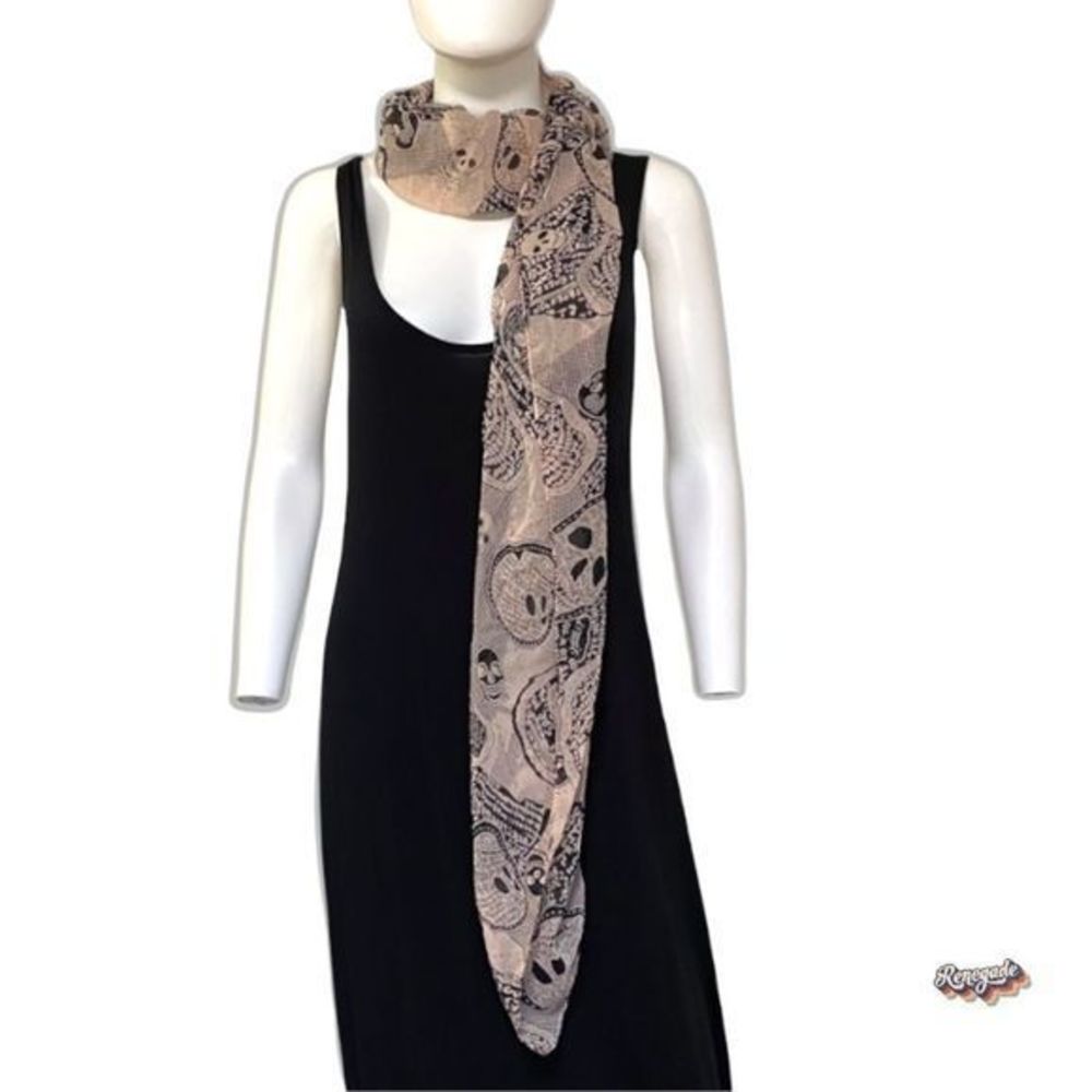 💋 Long Sheer Skull Print Scarf